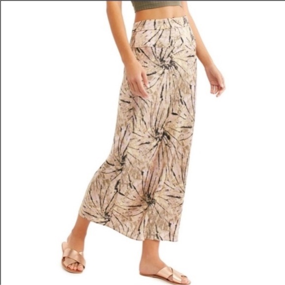 FREE PEOPLE ‘normani’ bias tie-dye satin midi skirt NWOT - Picture 2 of 6